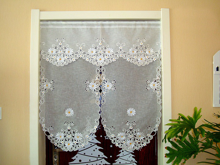 刺绣门帘成品布艺卧室隔断帘布帘半帘风水门帘 a款布帘85x90cm