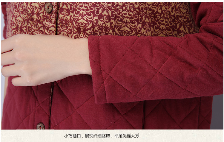 ZZ&FF 2015女装新款上衣夹棉加厚立领衬衣中长款长袖棉麻衬衫外套女秋9882 深灰色 M