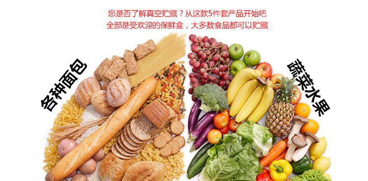 
                                        鲜途Stntus真空保鲜盒套装 冰箱保鲜收纳饭盒塑料便当盒 微波炉带饭盒方形五件套 白色                