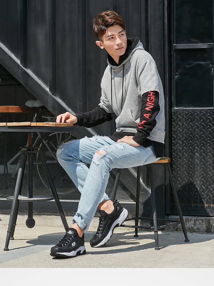 skechers斯凯奇男休闲鞋stamina系列经典舒适熊猫鞋运动鞋666028/b lk