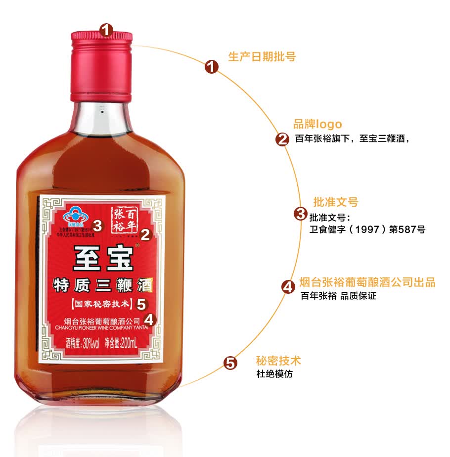 张裕三鞭酒批发200ml24张裕葡萄酒专卖