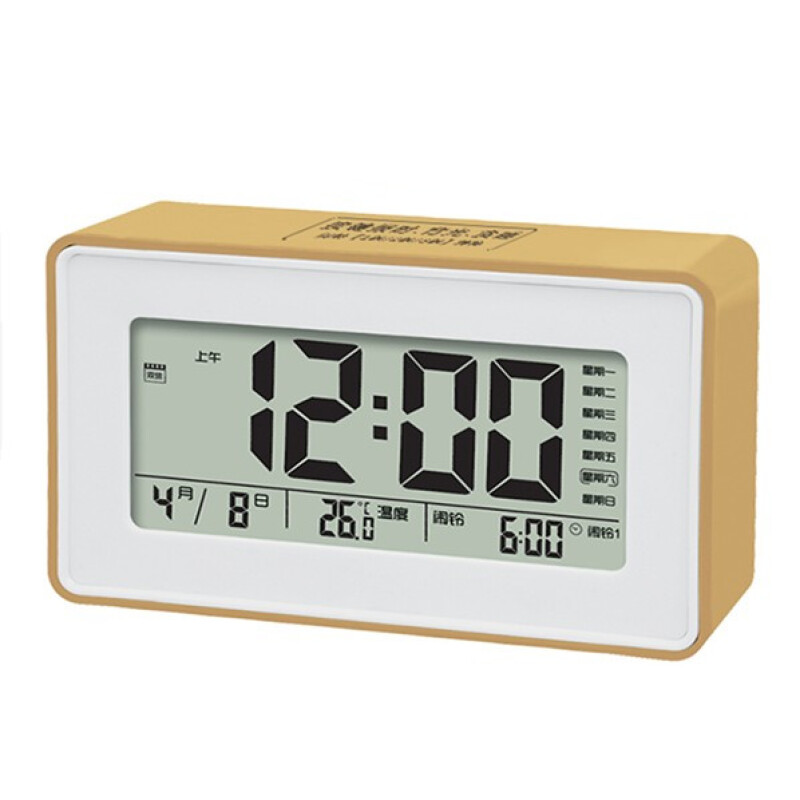 yyzw电子表台式家用数字日历钟表闹钟台钟led万年历电子钟j2219太空银