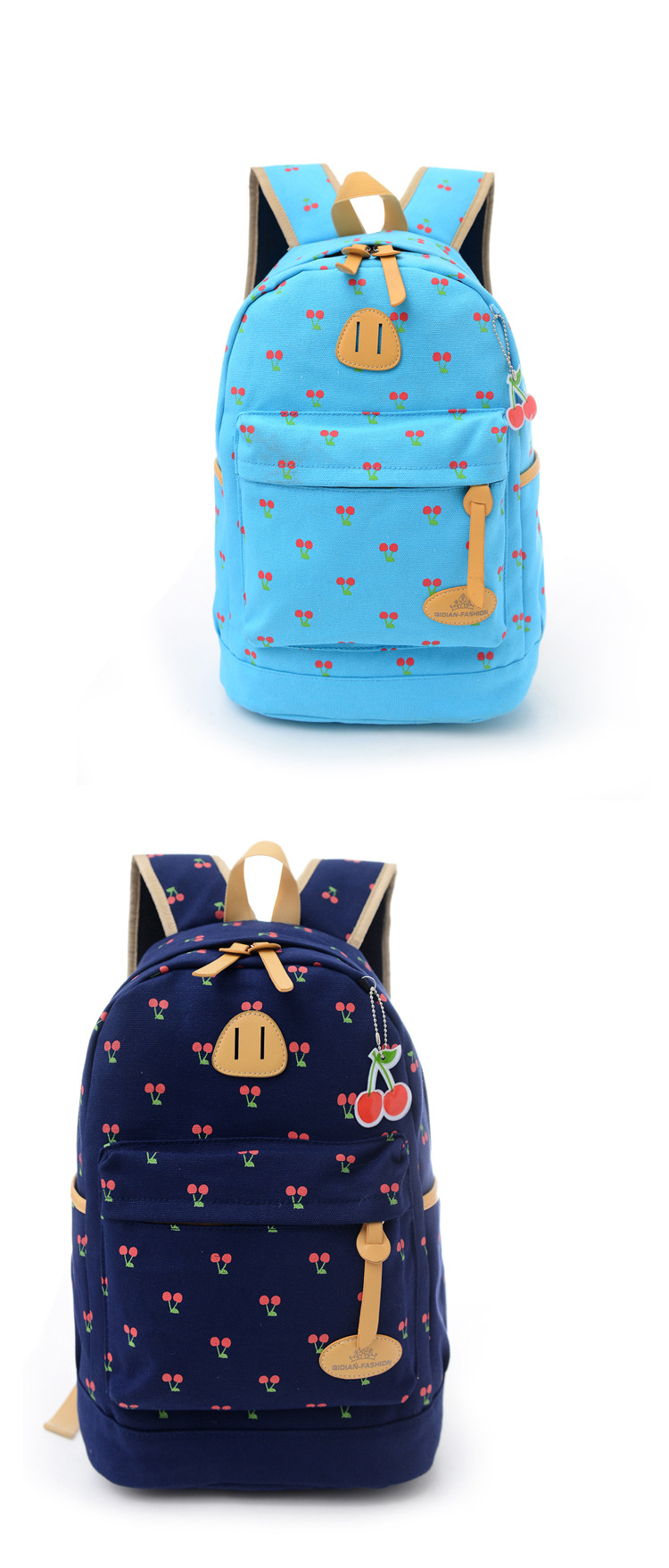 白领公社 新款猪鼻子潮流小碎花双肩包女印花朵背包学生书包 校园书包