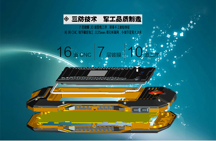 华度（huadoo）V2 全网通 电信3G 三防智能手机 双卡双待 黑色 双模双待全网通版
