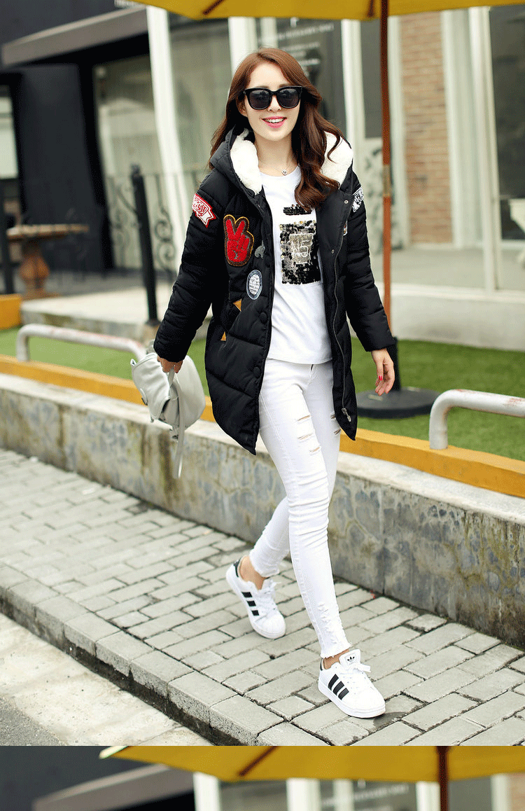 朶沫沫 2015冬季新款羽绒服女中长款加厚加肥加大码女装韩版胖mm棉衣