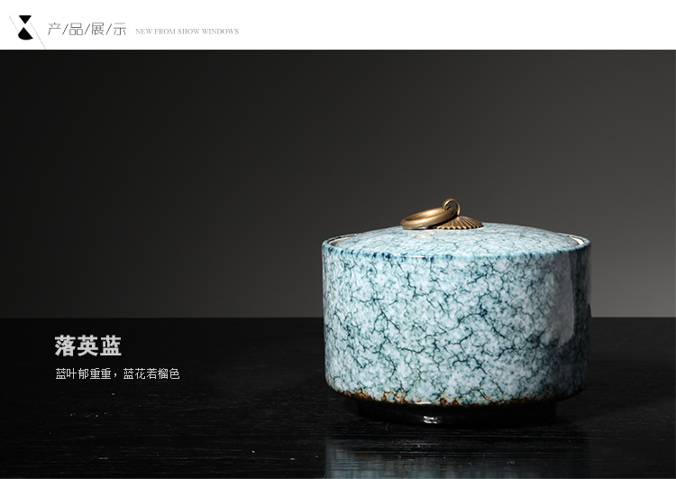 
                                        伍家坊 缤纷 陶瓷茶叶罐包装礼盒七子饼普洱茶罐大号存醒储茶罐瓷罐 芳草绿                