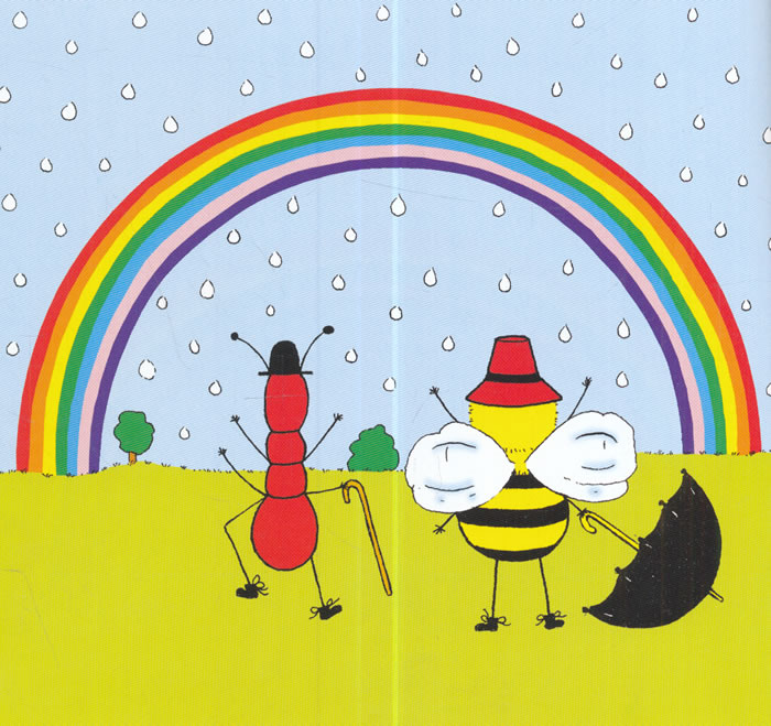 蚂蚁和蜜蜂儿童彩色单词故事书系列画彩虹