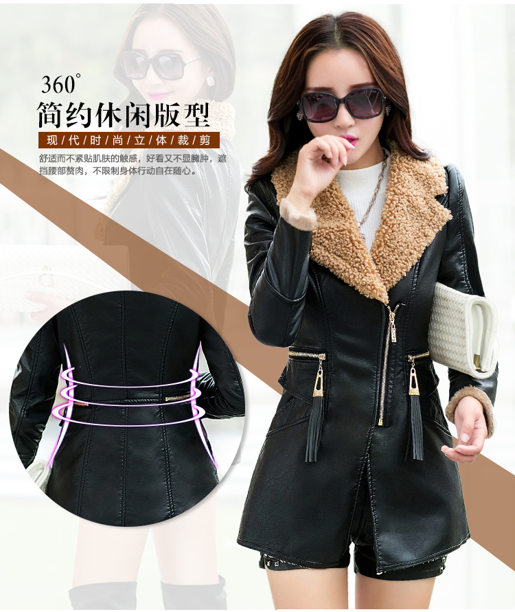 
                                        曼妙朵 2015秋冬新款女装韩版修身显瘦长袖中长款加厚羊毛呢外套毛呢大衣女韩版 图片色 L                