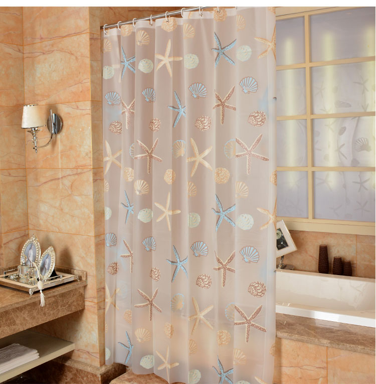 磨砂塑料浴帘免打孔伸缩防水防霉帘子帘布卫生间淋浴房挂帘遮挡布浴室