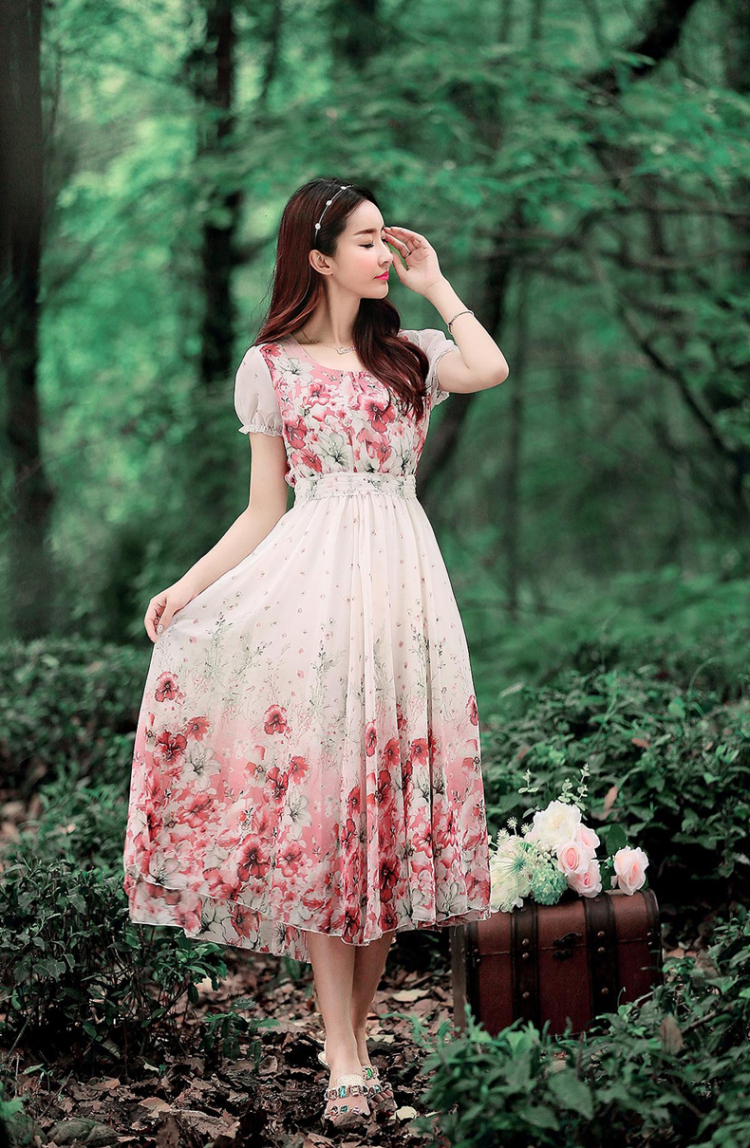 圣芙恺 2014夏季修身型休闲气质连衣长裙 白色 xxxl