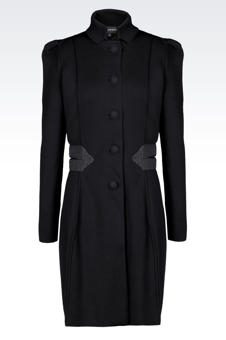 阿玛尼(emporio armani) 女士 混纺 单排扣 风衣/41596949cw