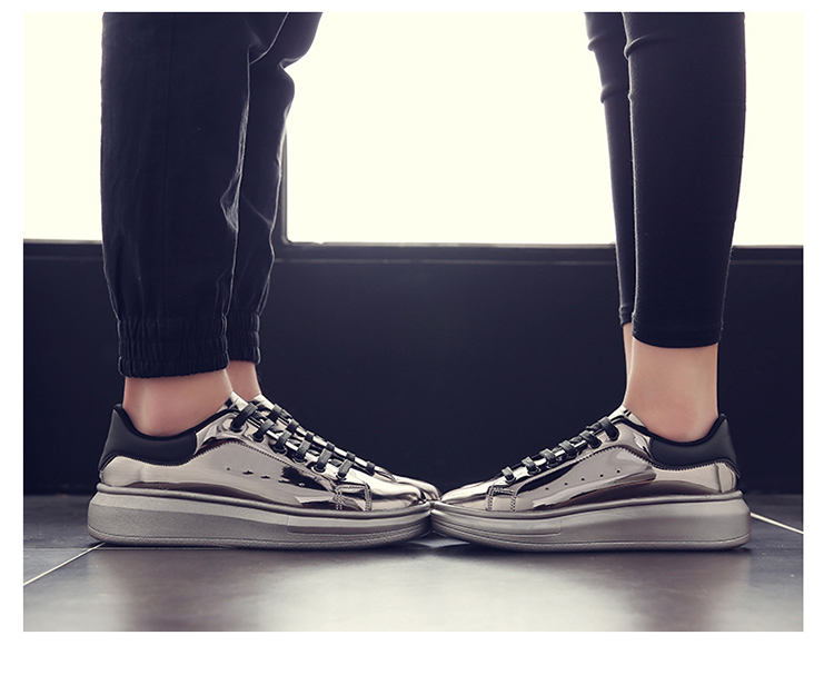 2016春夏季男鞋子韩版潮流情侣鞋运动板鞋潮男女厚底系带松糕鞋 枪色