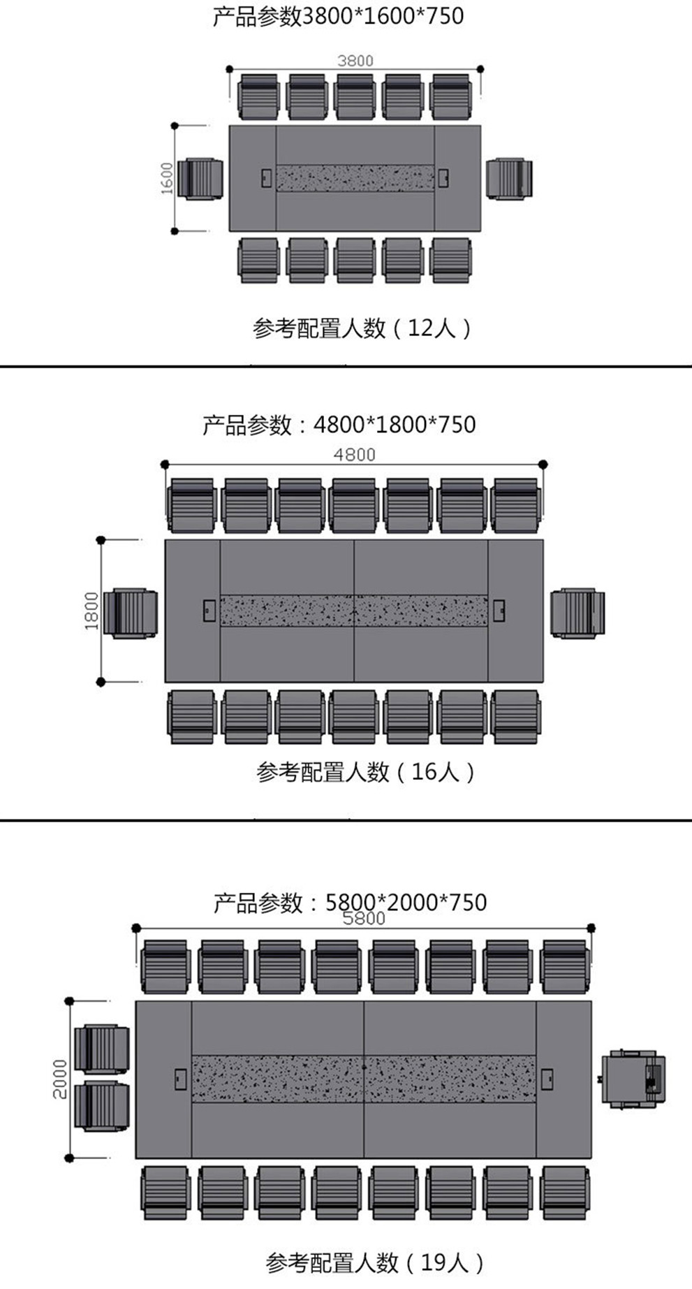 天彧(tianyu)办公家具大型板式加厚会议桌会议台商务会议桌环保洽谈桌
