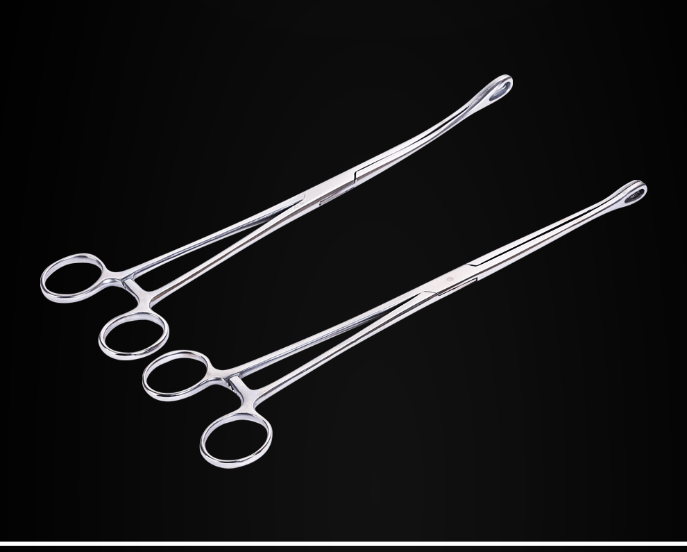 不锈钢医用海绵钳海棉钳夹子拔火罐夹卵圆钳25cm直头