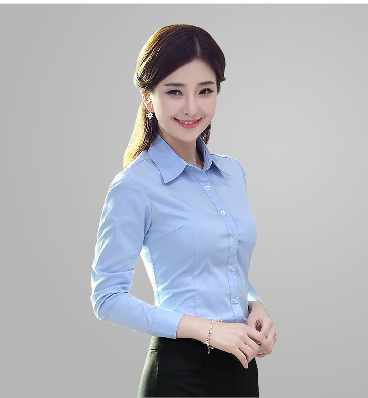 
                                        瓦塔诺衬衫女长袖秋季白色职业装2017新款纯色衬衣韩版工作服品质 桔红色加厚 M                