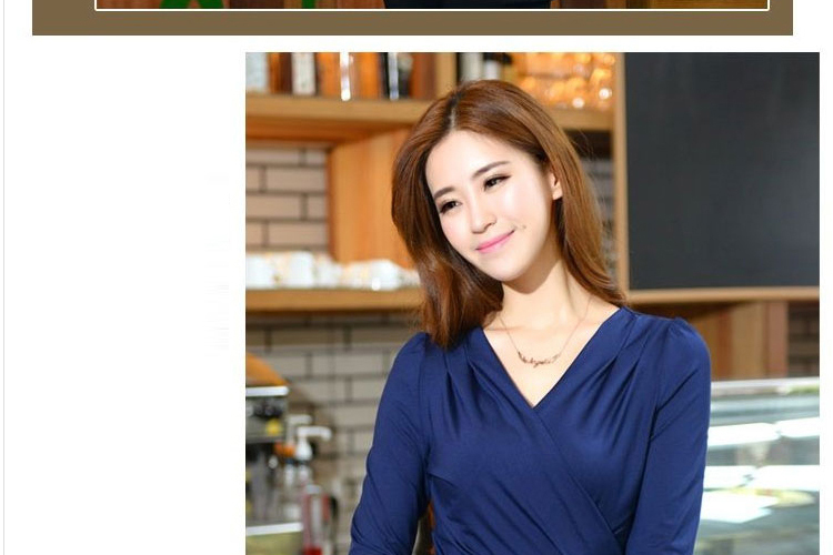 妙妙秀语2016秋款女装打底衫修身气质显瘦立领长袖T恤衫 女 上衣 绿 色 L