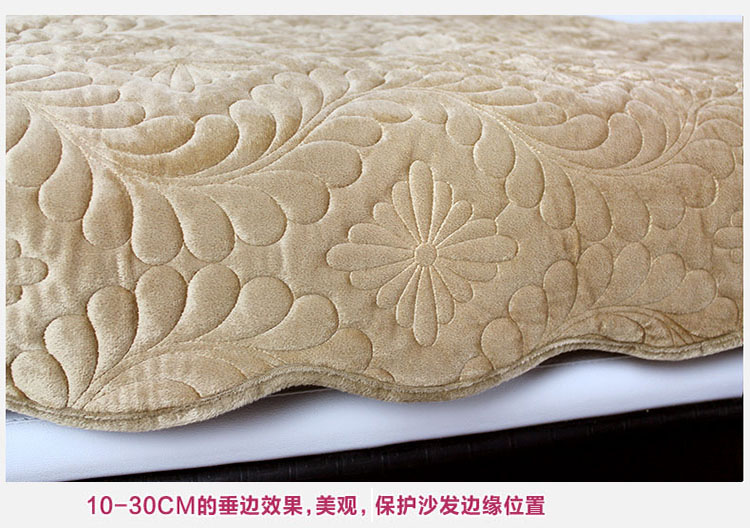 
                                        西子纱沙发垫沙发套防滑坐垫沙发巾四季毛绒沙发罩可定做 凤尾浅灰色 90*90CM可当靠背巾扶手                