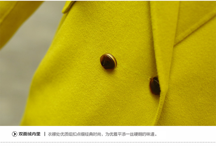 
                                        明歌2016秋冬装欧美新款纯手工双面羊毛大衣女装羊毛大衣女中长款修身毛呢外套 中国红 M                