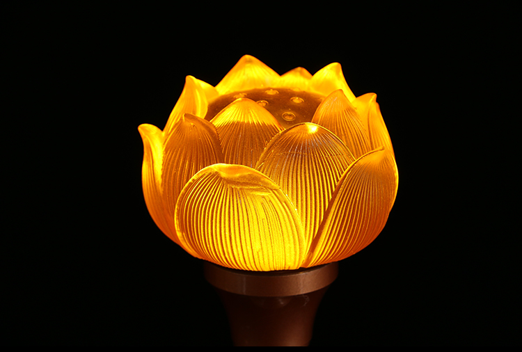 七宝莲 琉璃莲花灯荷花灯家用佛供灯佛前供灯插电长明灯一对供佛