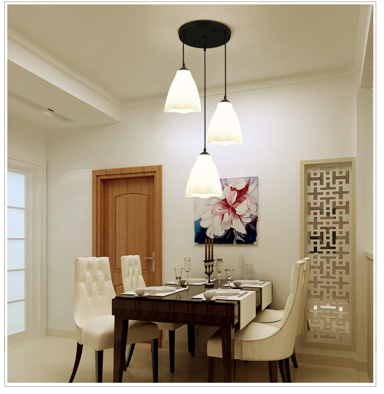 挺美美式简约led餐厅灯个性餐吊灯北欧田园三头圆形饭厅餐桌吊灯d款长
