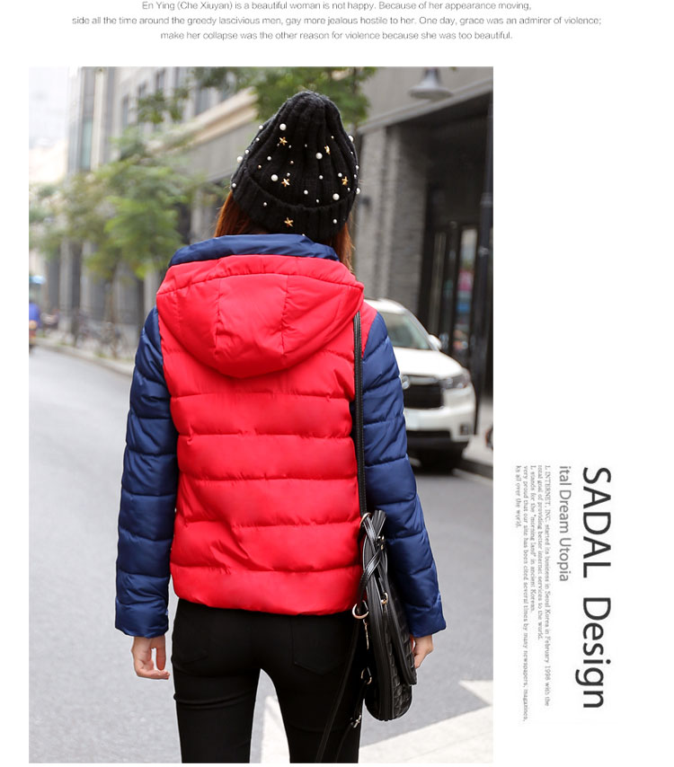 2015冬装新款 韩版时尚修身连帽短款羽绒棉服 LY2099 浅灰色 L(100斤以下)