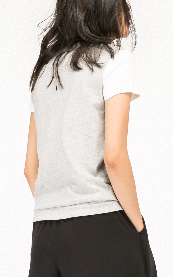 only2016春装新品纯棉立体字母拼接v领短袖t恤上衣女t|116101006 021