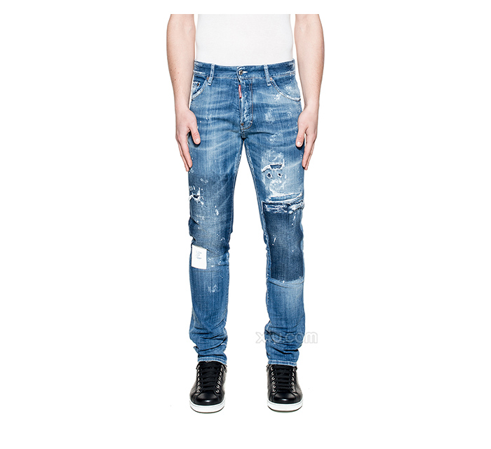 dsquared2 男士做旧直筒牛仔裤