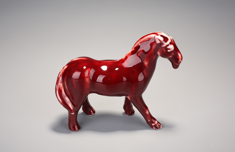 国家级非遗传承人邓希平作品 郎窑红釉生肖马