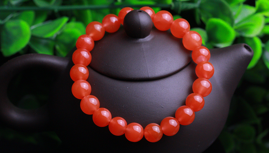 南红玛瑙樱桃红手链 16.87克 玖合玉器