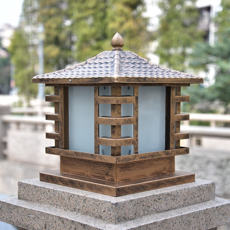 可汗柱头灯庭院户外围墙墙头大门门柱非字花园别墅草坪led装饰灯具