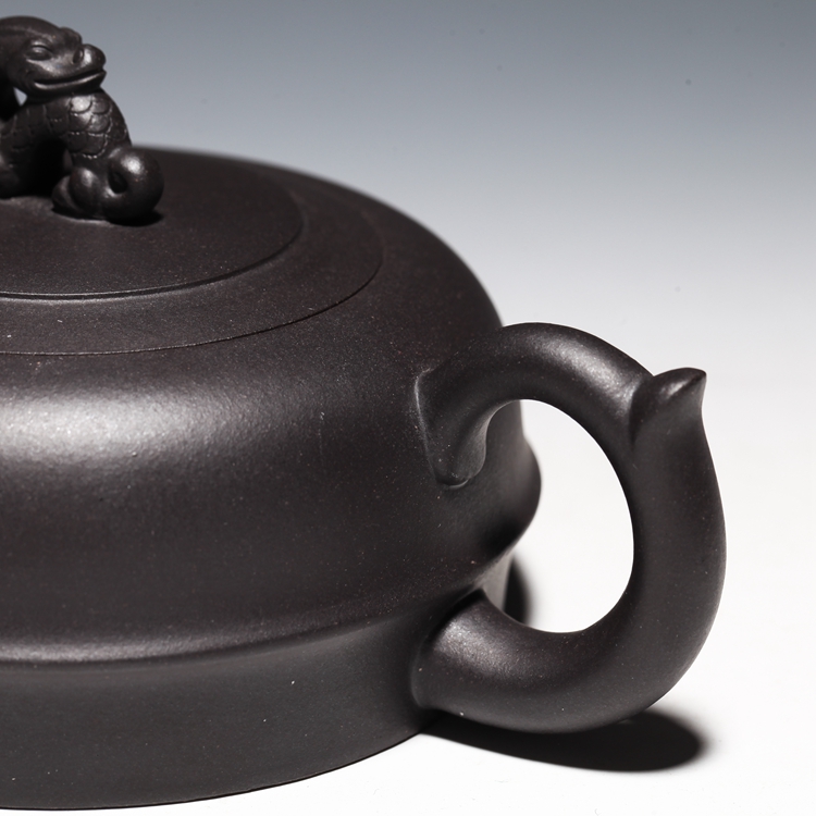 新寅陶艺宜兴紫砂壶工艺师刘政祥运壶 原矿黑泥 200cc
