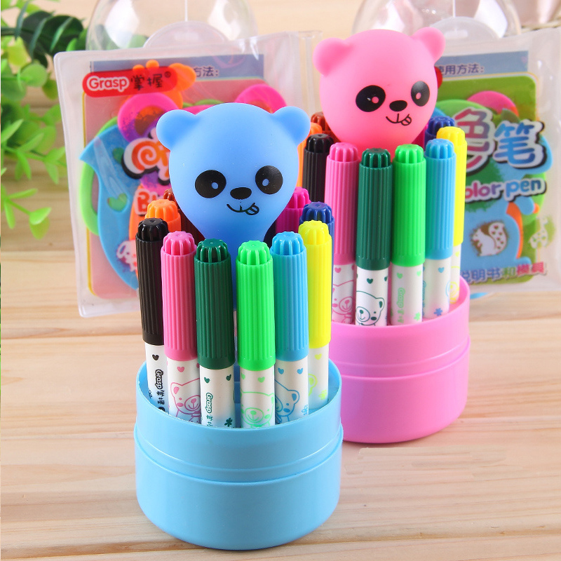 与同 掌握喷喷笔水彩笔可水洗12色 24色喷喷笔儿童喷色彩笔喷画笔喷色