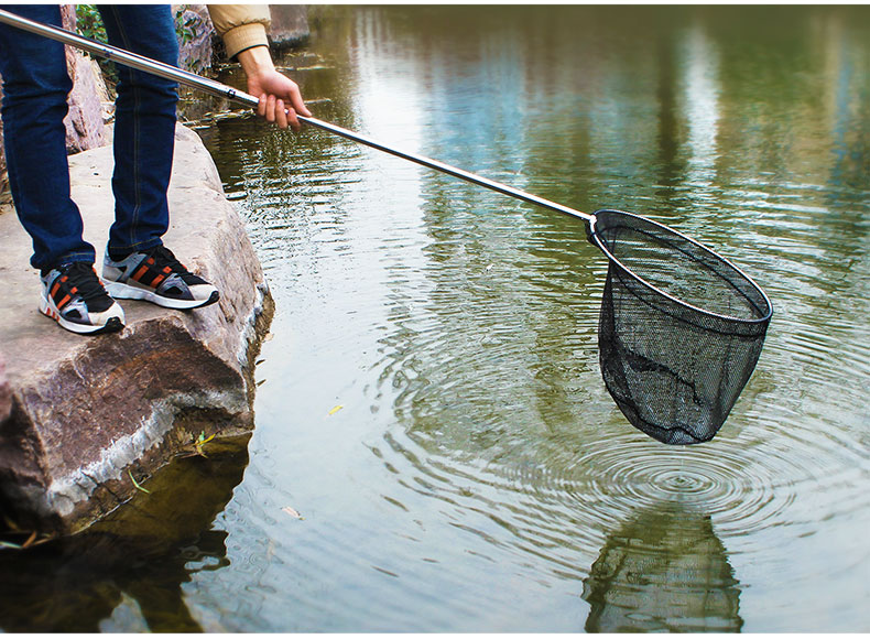 2020新款 抄网杆网兜抄网加长网鱼钓鱼捉鱼儿童捞鱼伸缩杆捞鱼网纱网