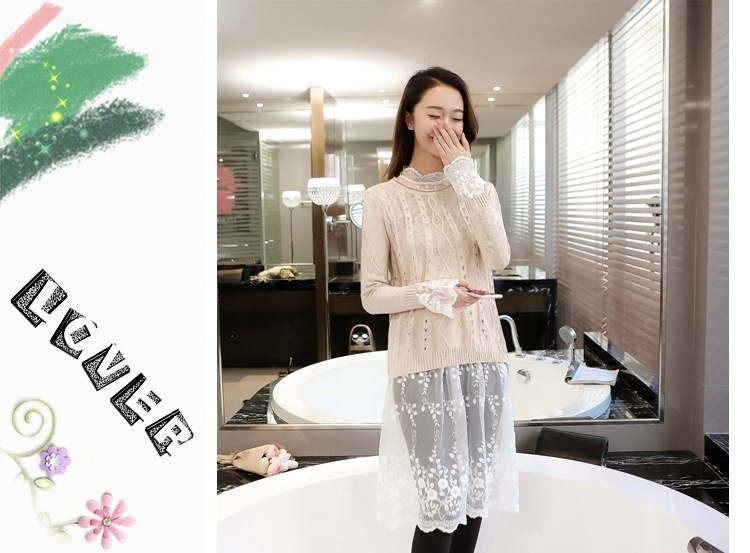 
                                        傲衣炫连衣裙2017秋季女装新款婚宴婚庆礼服蕾丝长袖针织大码妈妈装旗袍裙子秋冬6188 灰色 2XL                