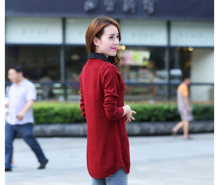美丽信徒 针织衫女毛衣女套头冬韩版YZZS023 酒红 均码