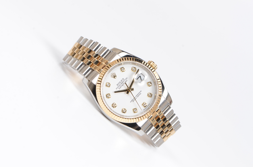 二手95新rolex劳力士116233白盘日志型系列18k黄金自动机械男表劳力士