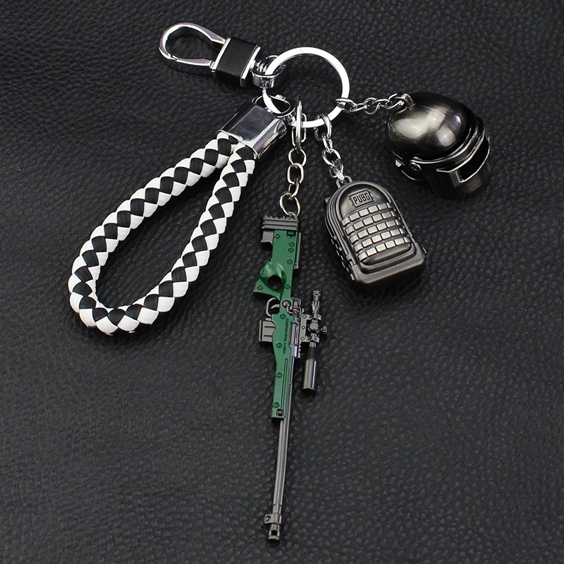 绝地求生刺激战场吃鸡钥匙扣 汽车钥匙扣挂件男女士钥匙圈 p城刚枪王