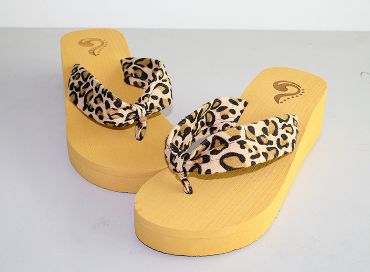 【中秋钜惠】w2014夏季新款时尚潮流夹脚厚底高跟豹纹人字拖鞋女沙滩