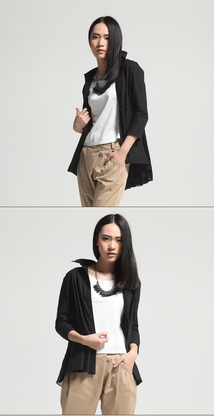 自然码2014春装新款全棉衬衫女装长袖纯棉韩版修身休闲衬衣潮上衣