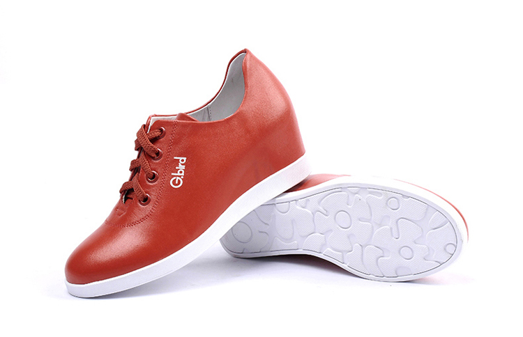 吉祥鸟2014秋季新品韩版真皮休闲鞋隐形内增高时尚单鞋系