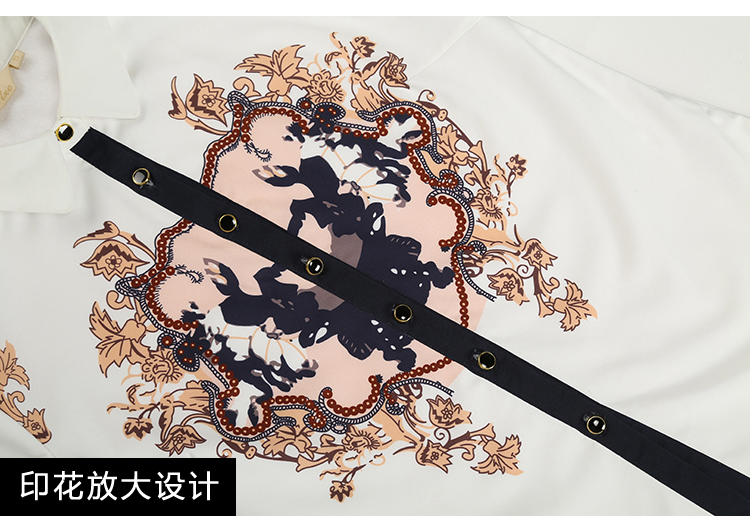 
                                        爱布凡（AIBUFAN）长袖衬衫女2017春季职业休闲衬衫系列韩版纯色雪纺打底衫 印花-1549款-薄雪纺 M                