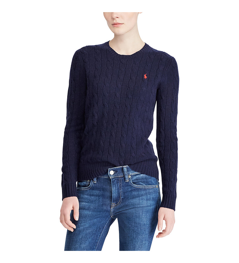 ralph lauren/拉夫劳伦女装 经典款绞花圆领针织毛衫rl20421 b82