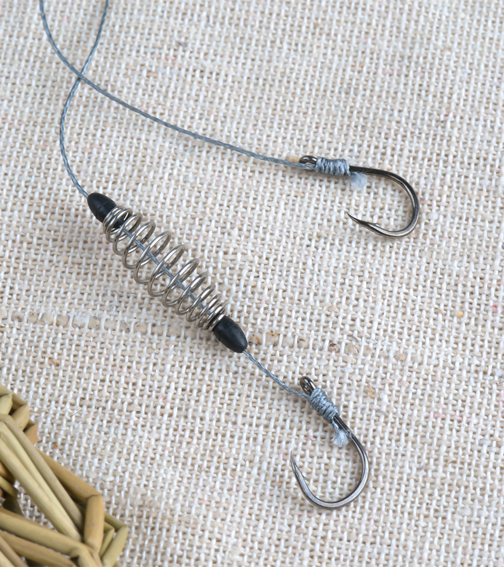 水中王 手竿鲢鳙钓组手杆钓鲢鱼台钓钩弹簧钩管付伊势尼有倒刺大力马