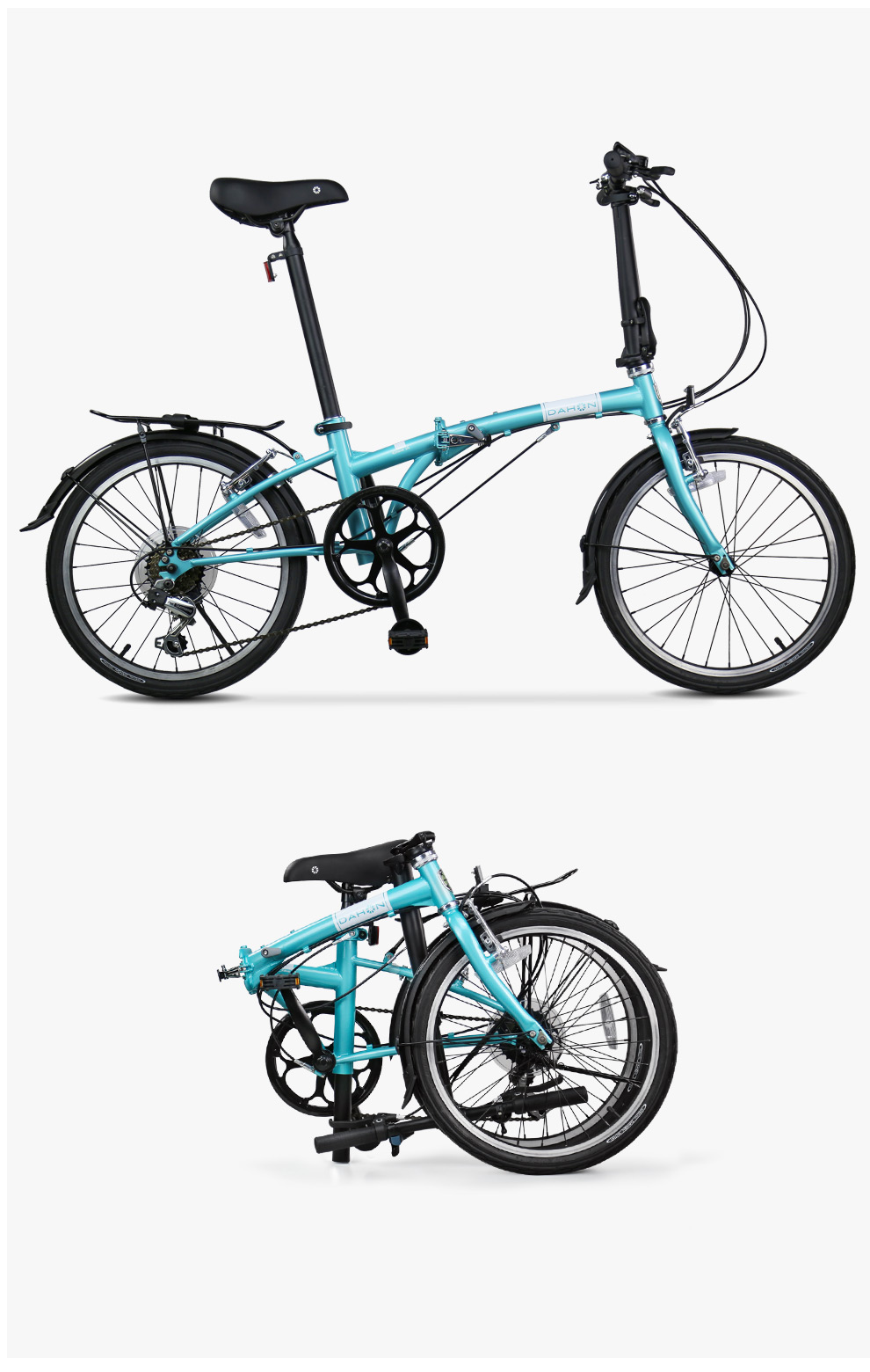 大行(dahon) 折叠自行车20寸6速通勤成人男女休闲单车hat060 浅蓝色