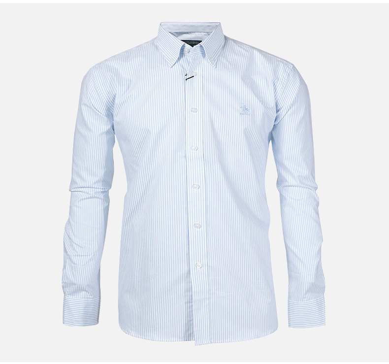 sbprc圣大保罗男装牛津纺纯棉条纹休闲长袖衬衫衬衣pw12wh006 天蓝色