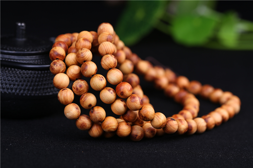 侧柏佛珠手串 雀眼留疤 高油高密 重33.1g