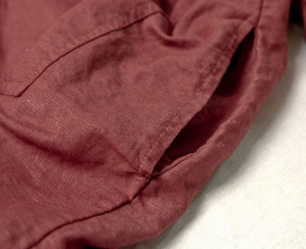 如素慢衣冬季女士文艺复古宽松连衣裙简约风中长袍4835 暗朱红色 均码