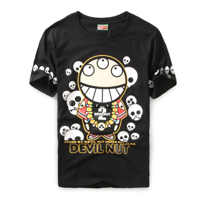 2016春夏新款时尚香港潮牌三眼恶魔骷髅头修身纯棉情侣