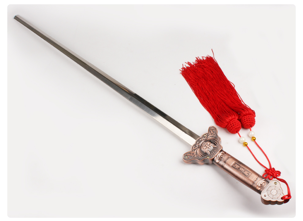 龙动力 太极剑身剑 魔术不锈钢木兰伸缩剑 送剑穗 送老人礼品 未开刃