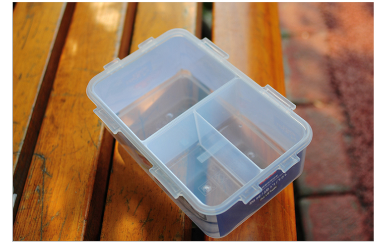 乐扣乐扣locklock乐扣乐扣塑料饭盒带分隔可微波便当盒冰箱储存盒1l